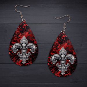 Fleur De Lis Teardrop Earrings