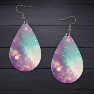 Pastel Galaxy Glitter Teardrop Earrings