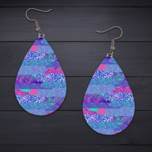 Purple Leopard Print Teardrop Earrings